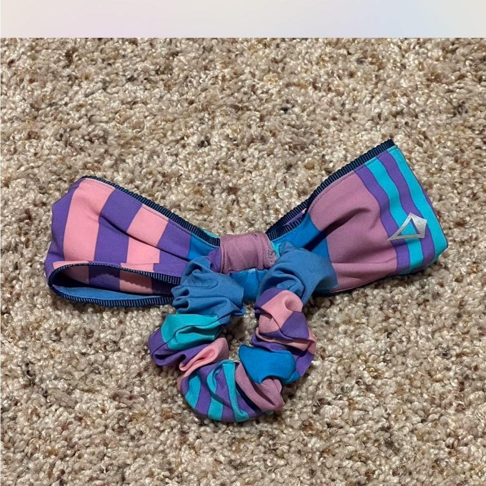 Colorful Striped Ivivva Scrunchie With Bow
